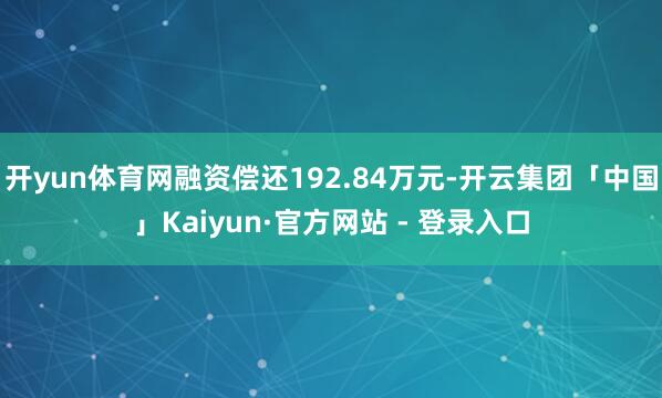 开yun体育网融资偿还192.84万元-开云集团「中国」Kaiyun·官方网站 - 登录入口